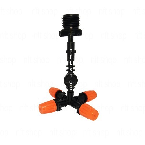 Anti Drip Four Way Sprinkler Orange - Nozzle Misting 1/2 Inch