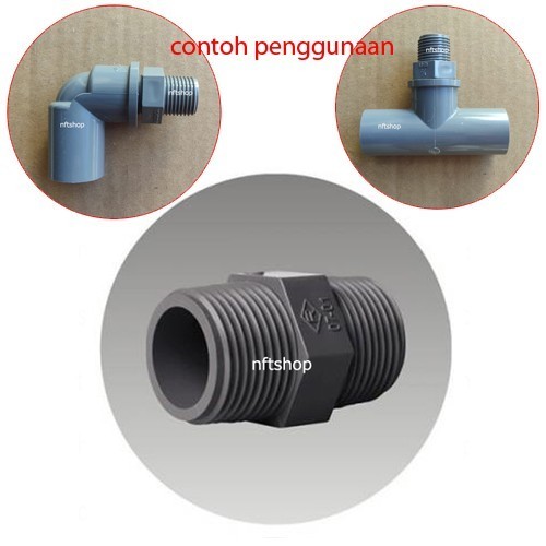 Double Nipel Nepel Drat Luar 1 Inch