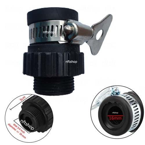 Konektor Sambungan Kran Polos Universal Drat 3/4 Inch