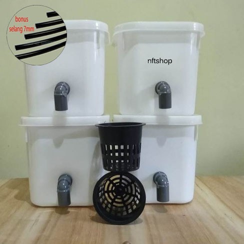 Set Dutch Bucket 4 Ember Tanaman Buah Sayur Hidroponik