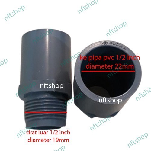 Sok Drat PVC 1/2 Inch Rucika